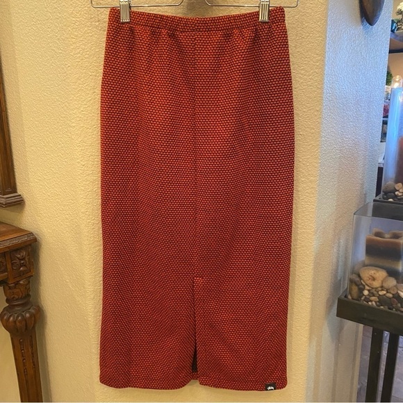 STUSSY Women Orange Pattern Midi Skirt Size XS - Picture 4 of 7